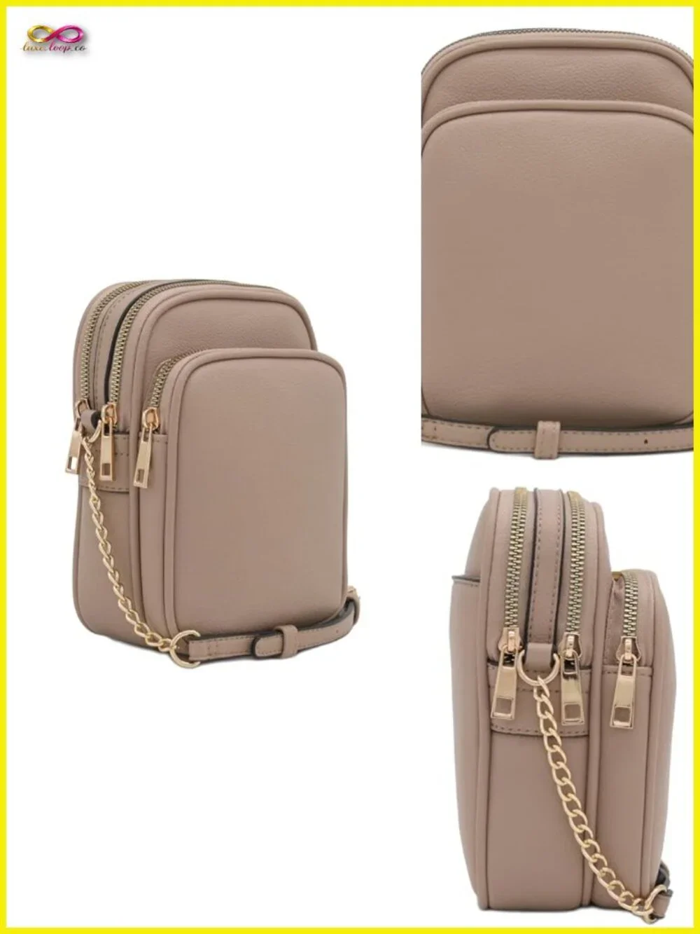 Multi Pocket Faux Leather Casual Crossbody Bag with Adjustable Strap